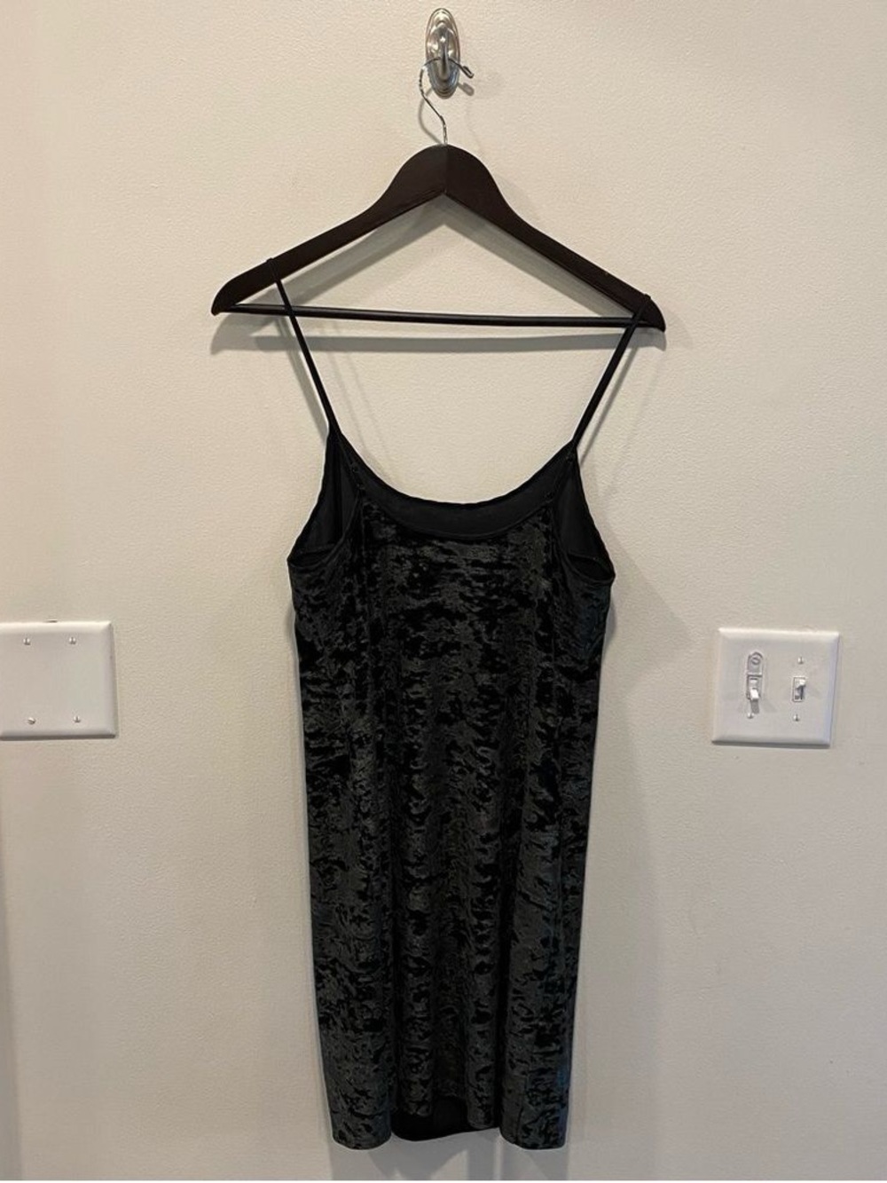Victoria's Secret Black Velvet Slip Midi Dress